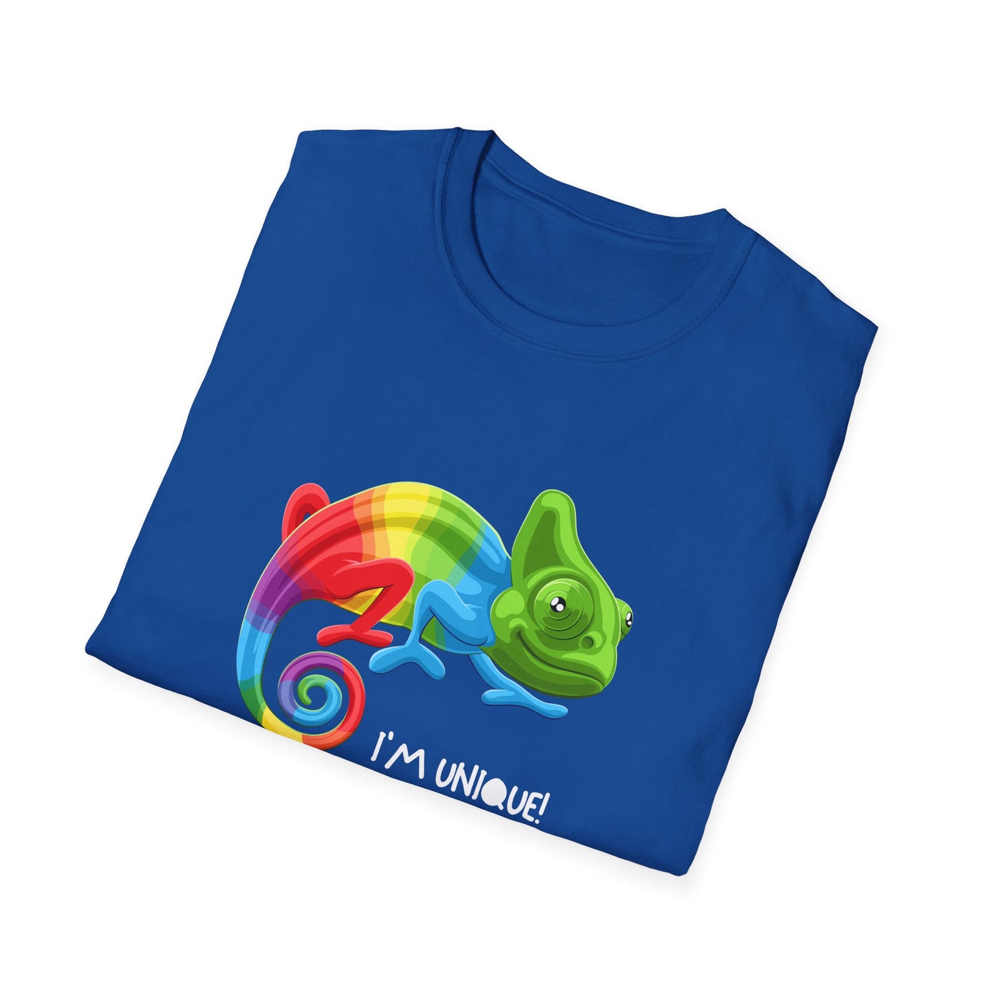 Unique Colorful Chameleon Unisex Softstyle T-Shirt - I'm Unique - 11823