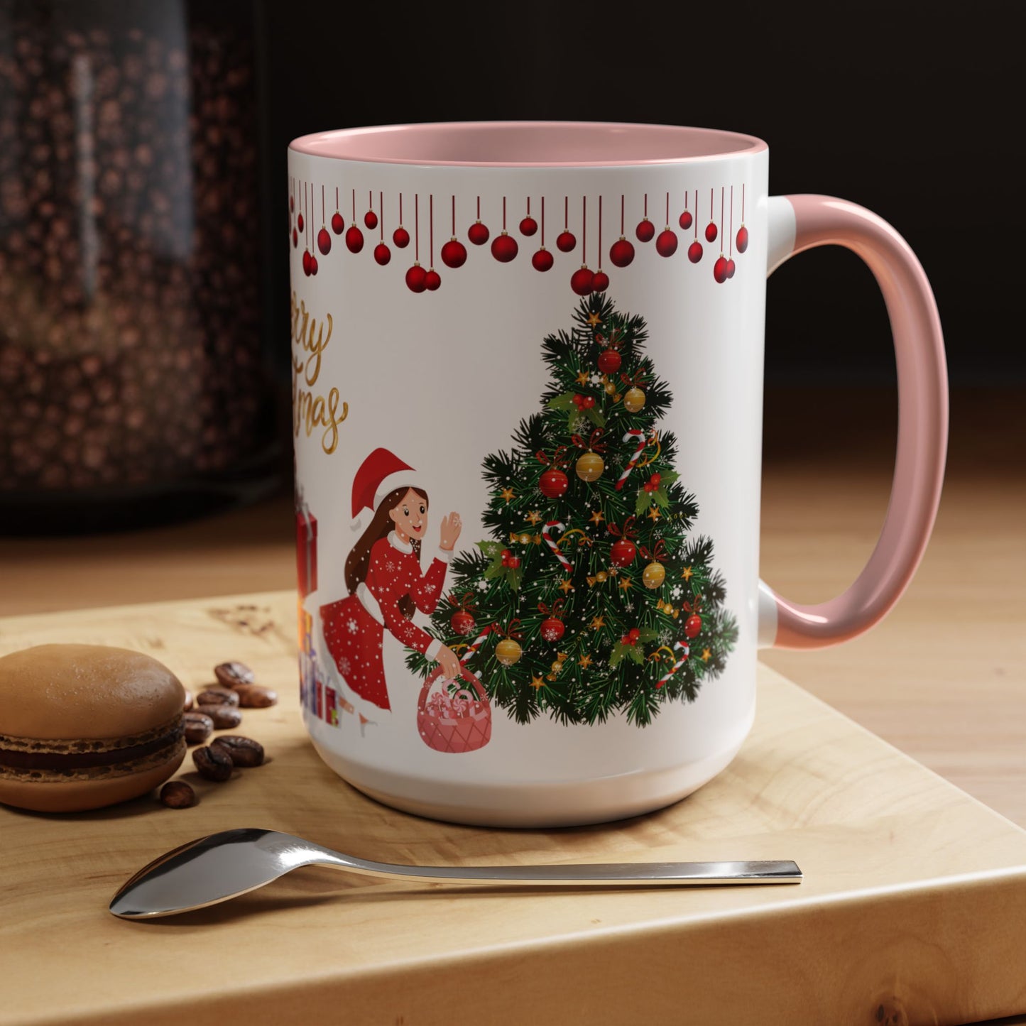 Merry Christmas - Accent Coffee Mug (11, 15oz)