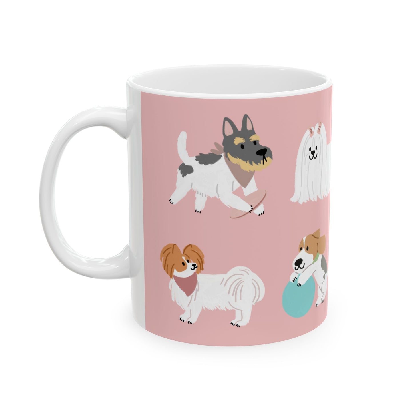 Cute Dog Lovers Ceramic Mug, Pet Owner Gift, Canine Lover Coffee Cup, Dog-Themed Drinkware, Animal Lover Present - 14165