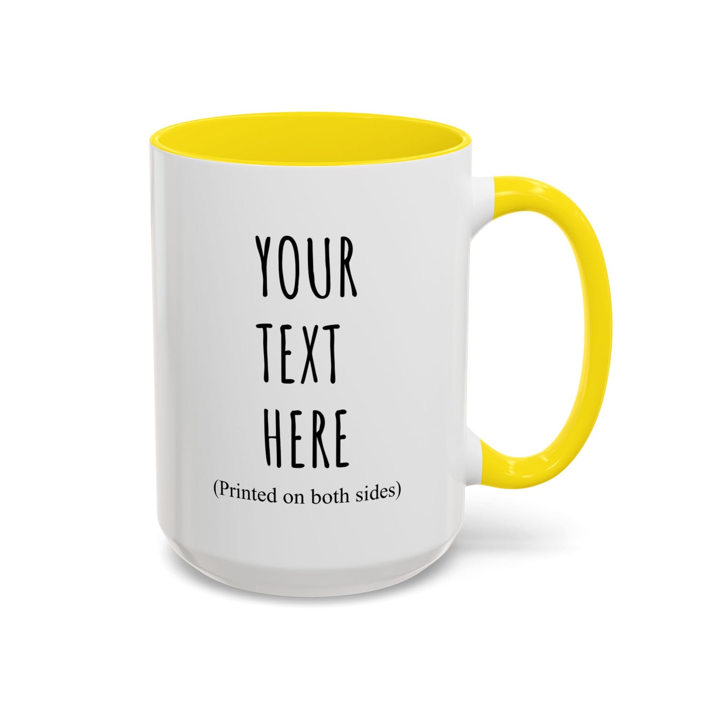 Personalized Accent Coffee Mug – Custom Text Printed Both Sides (11oz & 15oz) - 14676