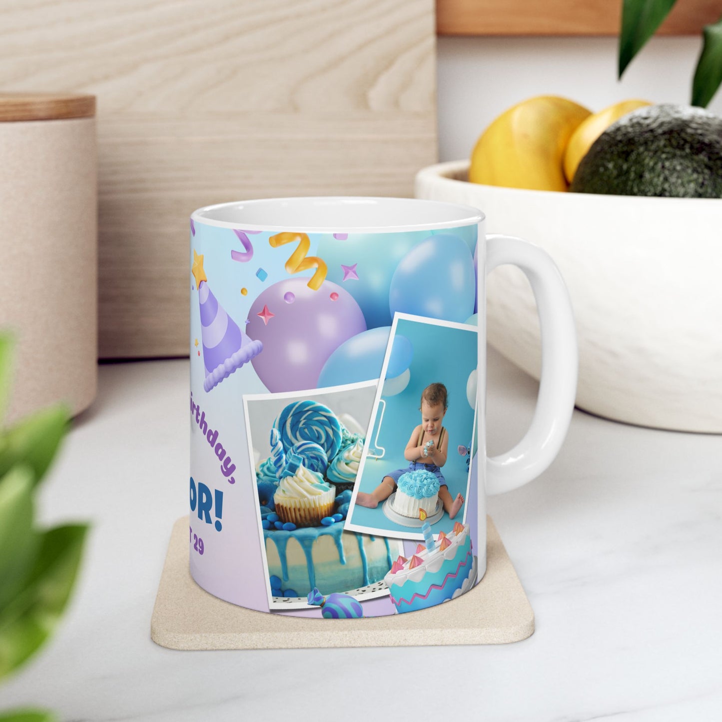 Personalized Birthday Mug for Kids, Custom Photo Cup, Gift for Birthday Celebration, Unique Child’s Mug, Party Favor - 13971