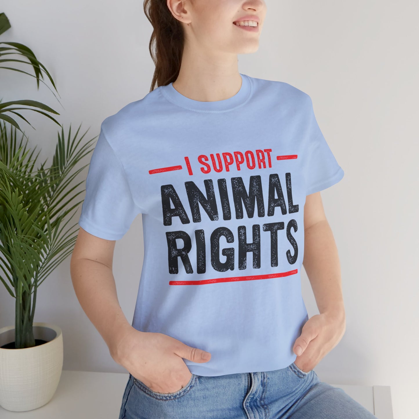 Vegan: I Support Animal Rights - Unisex Jersey Short Sleeve Tee