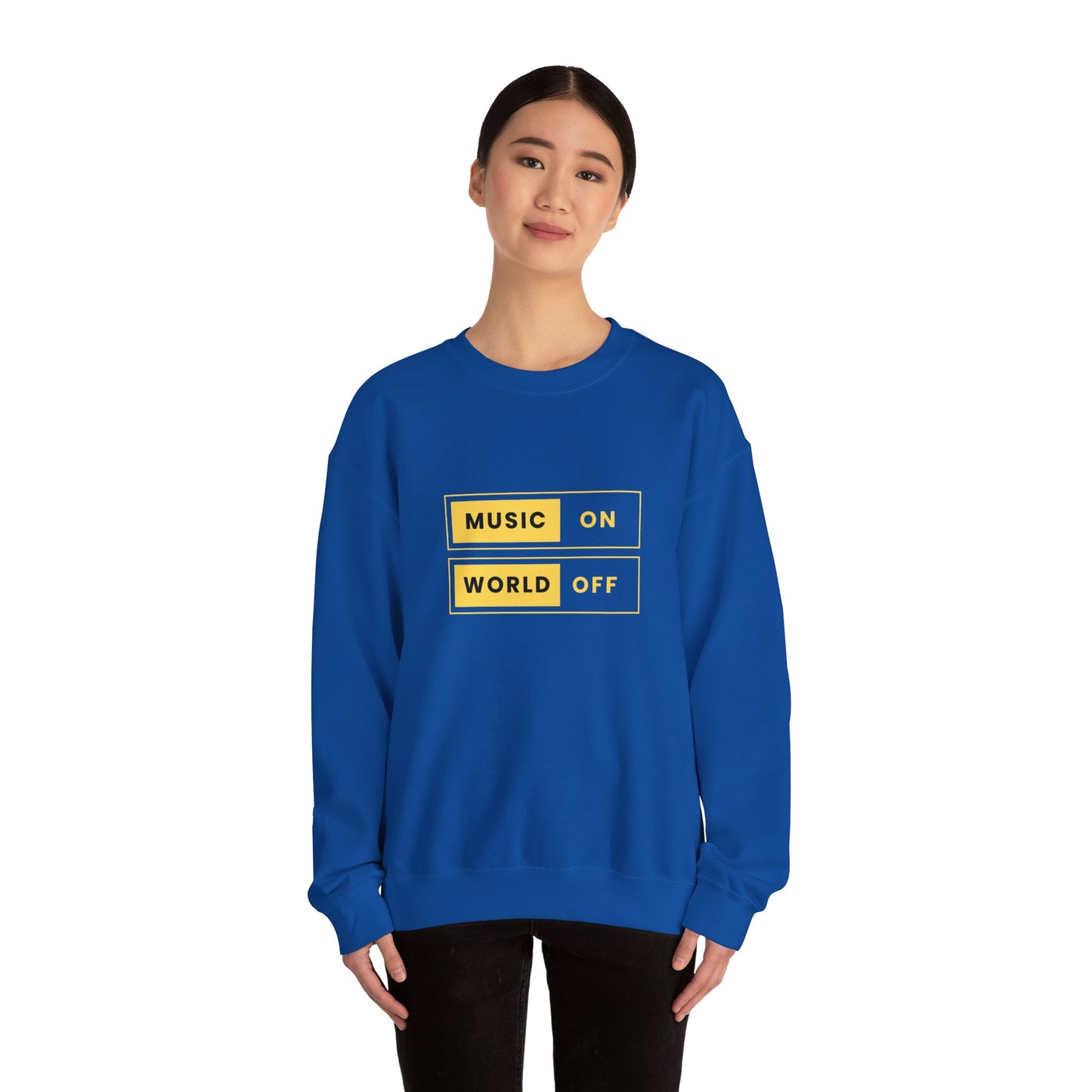 Music On, World Off - Unisex Heavy Blend™ Crewneck Sweatshirt - 10603