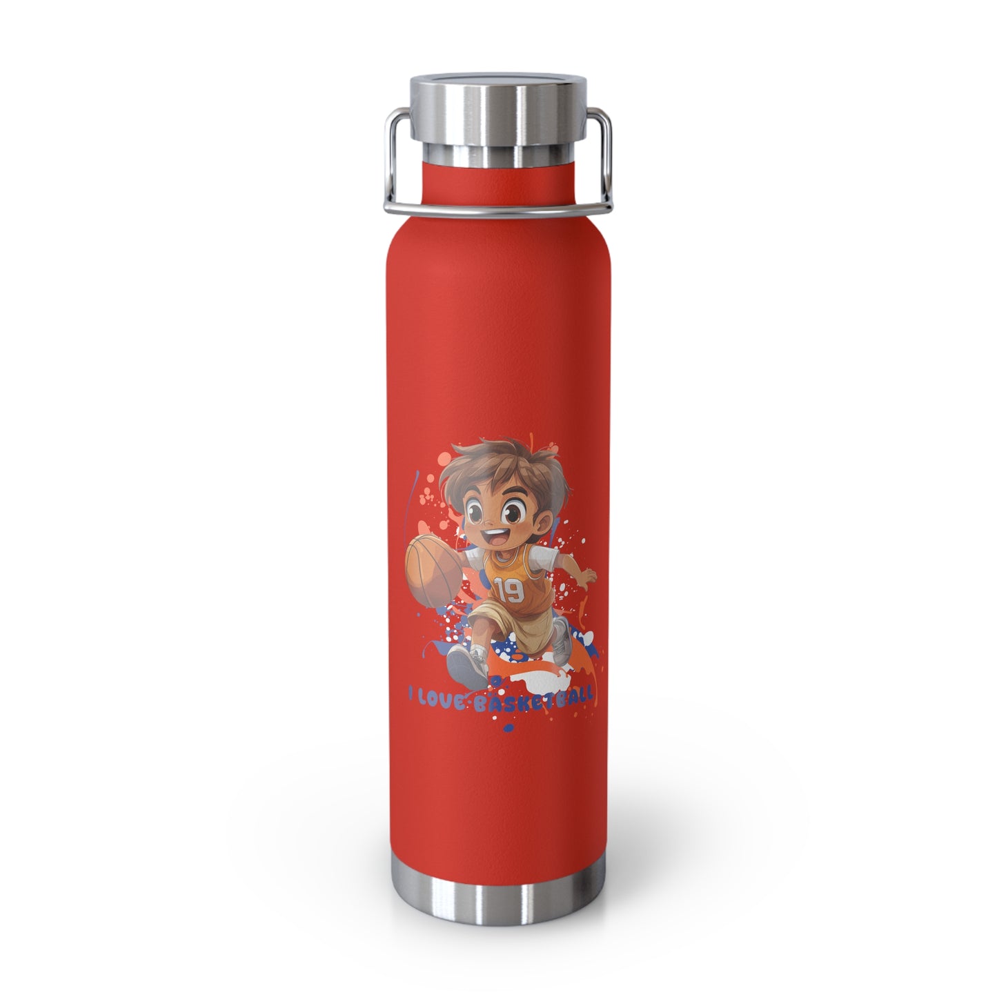 I Love Basketball - Copper Vacuum Insulated Bottle, 22oz