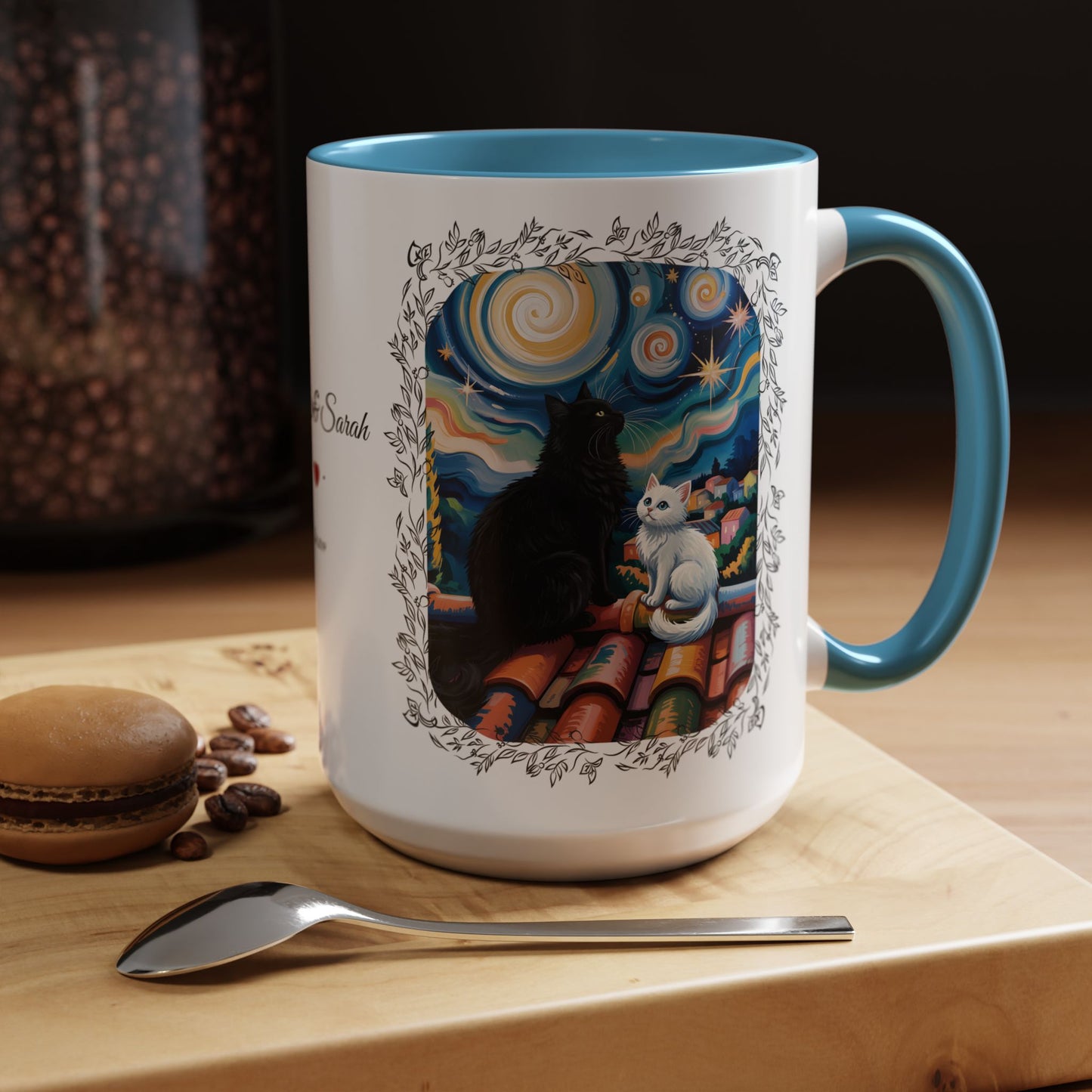 Starry Night Cats Coffee Mug – Van Gogh Inspired Cat Art | Cat Lovers Gift (11oz / 15oz) - 14758