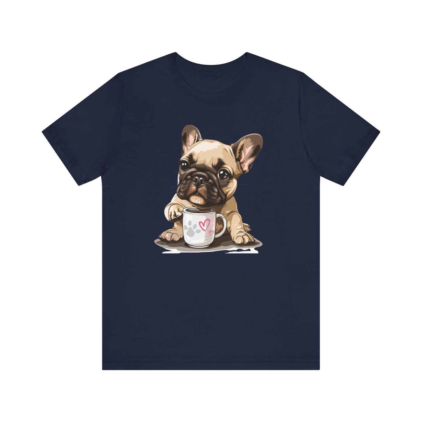 Morning Brew with Frenchie - Unisex Jersey Short Sleeve Tee