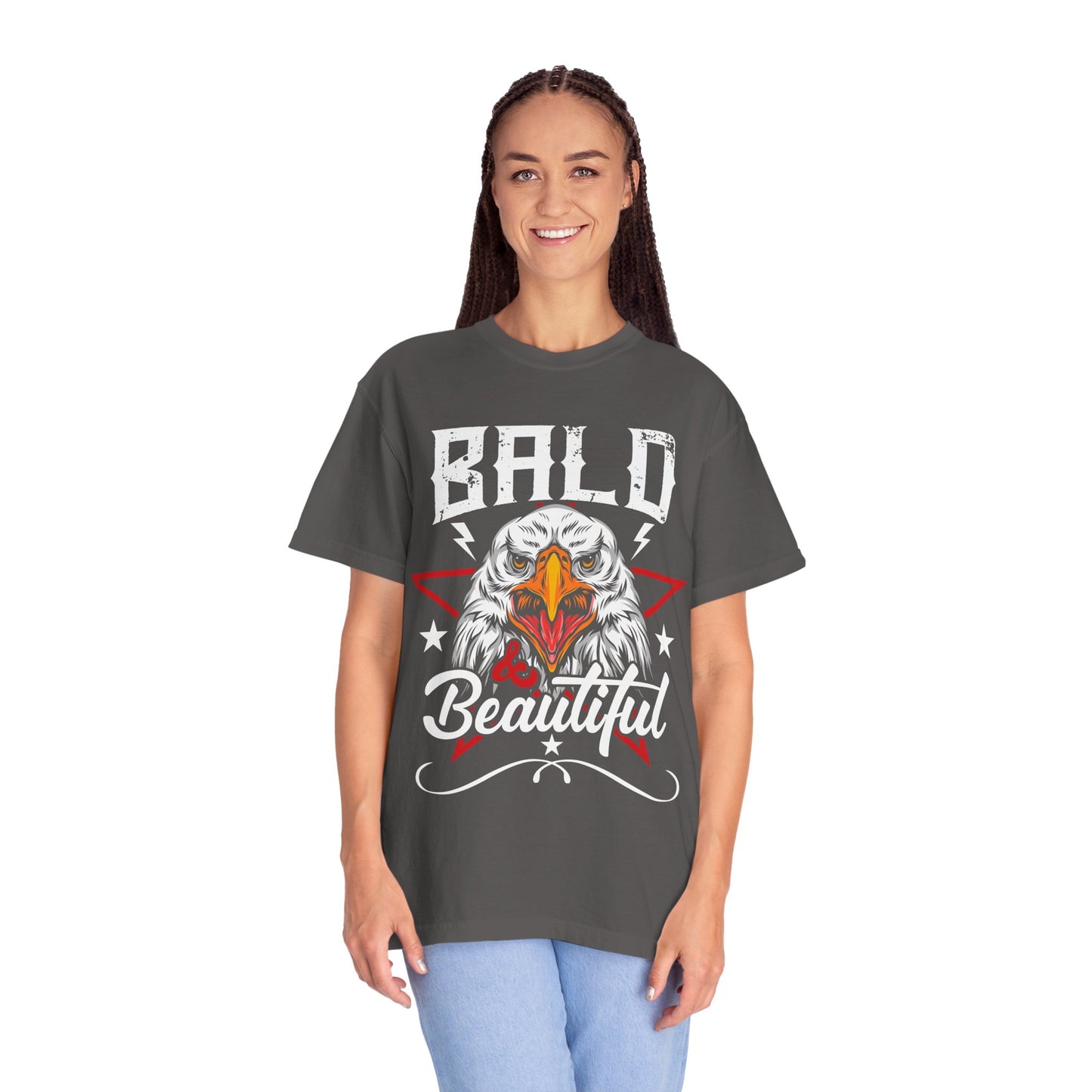 American Eagle, Bald is Beautiful T-Shirt, Unisex Garment-Dyed Tee - 13491