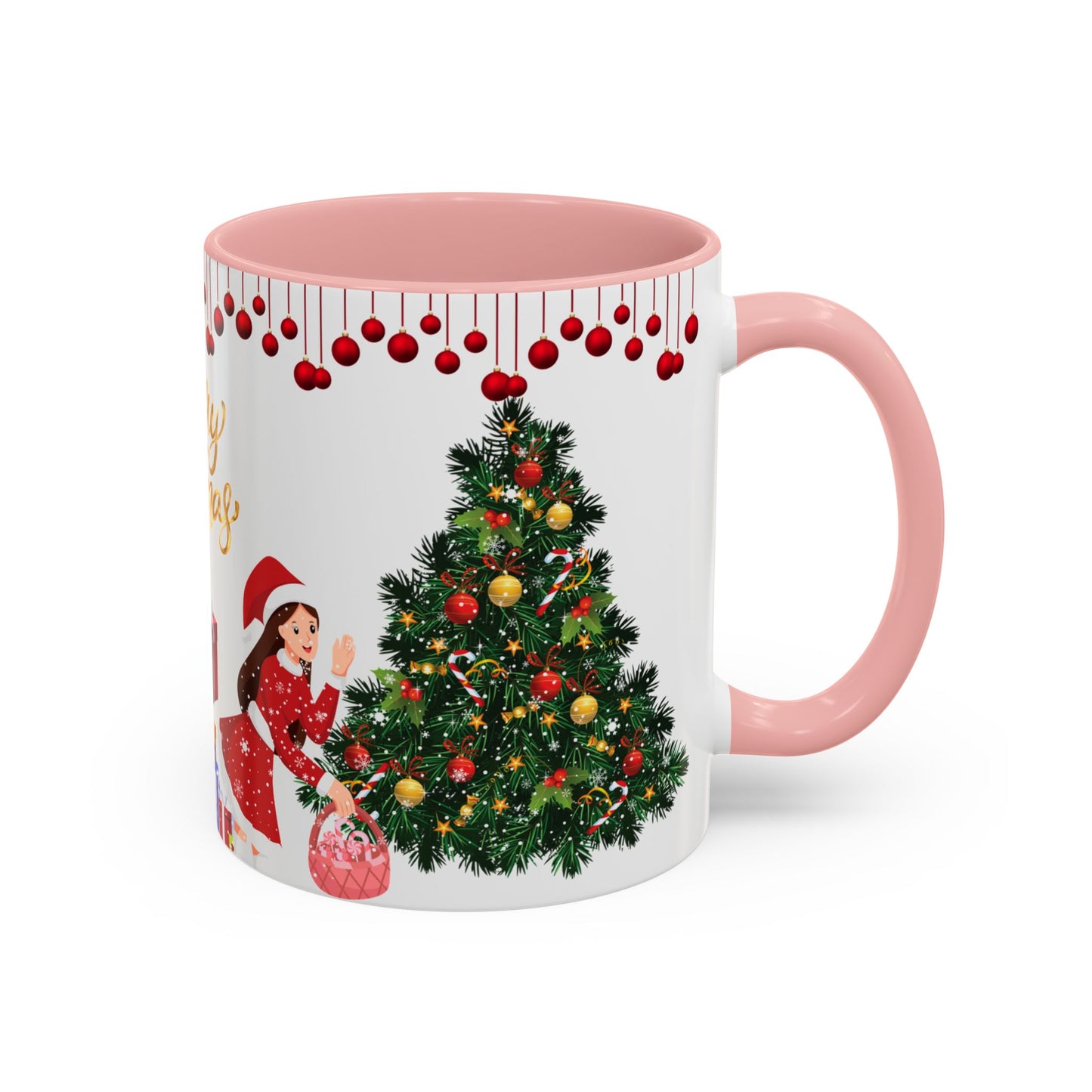 Merry Christmas - Accent Coffee Mug (11, 15oz)