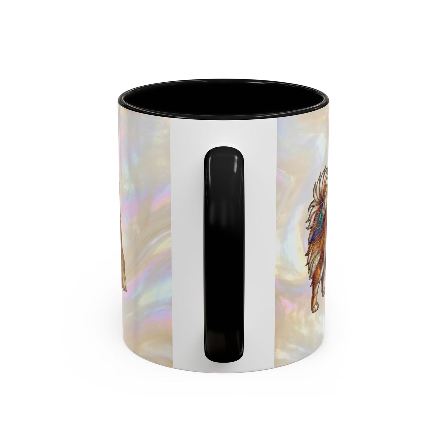 Pomeranian Accent Coffee Mug — Stained Glass Design (11/15oz) - 14638