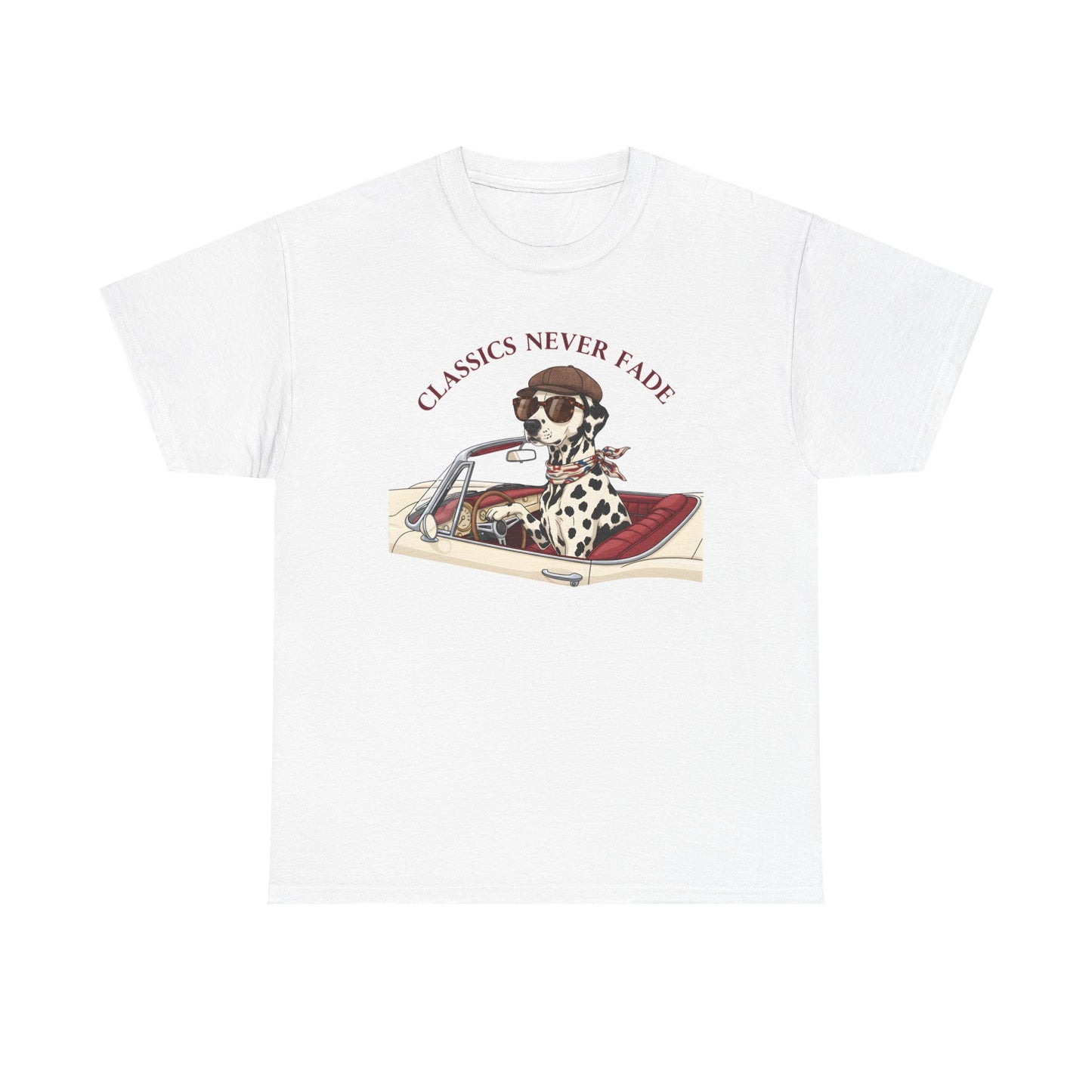Retro Dog Driving T-Shirt – “Classics Never Fade” Vintage Convertible Tee Gift - 14850