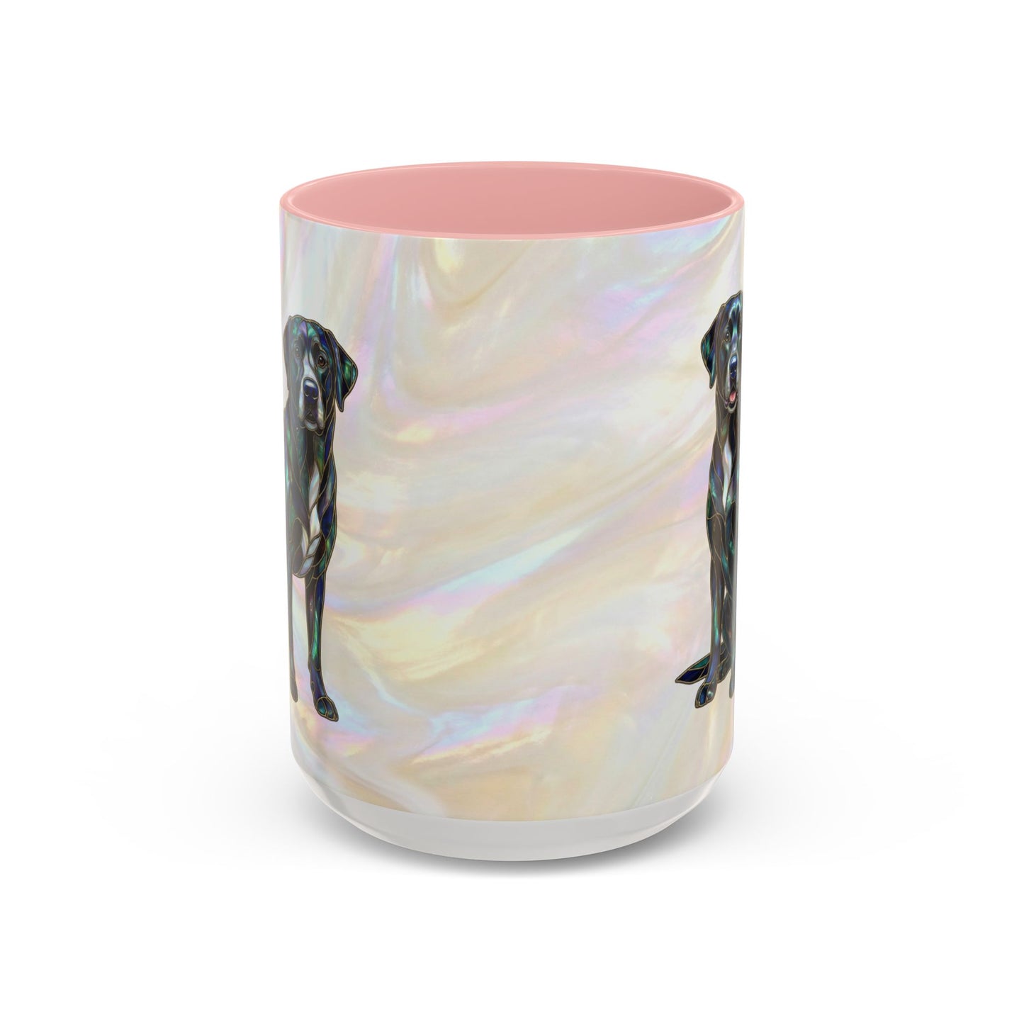 Black Labrador Accent Coffee Mug -Stained Glass Style (11/15oz) 14618
