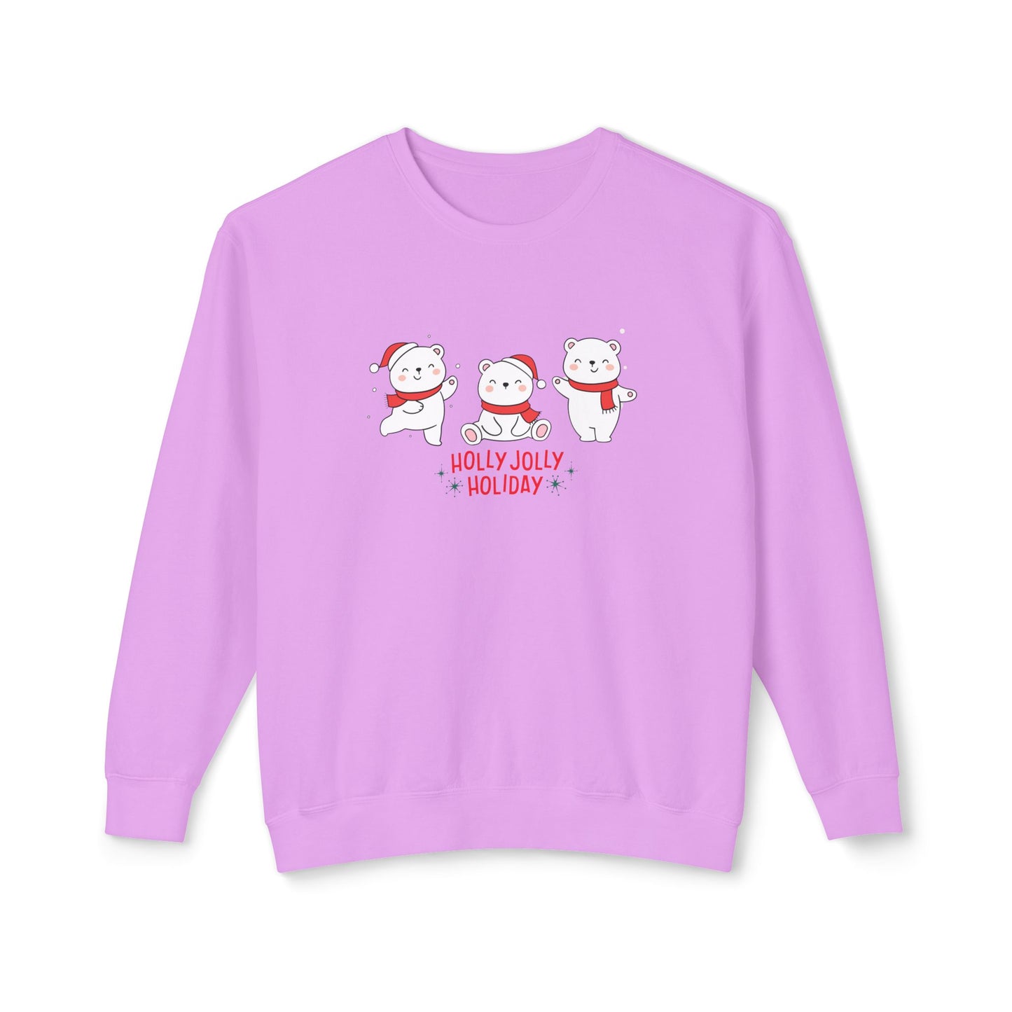 Baby Bears, Holly Jolly Holiday - Unisex Lightweight Crewneck Sweatshirt - 10015