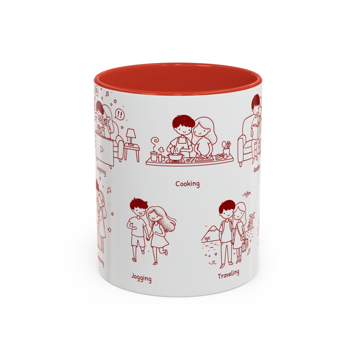 Our Favorite Things to Do Valentine’s Mug – Cozy Couples Illustrated Accent Coffee Mug - 14706
