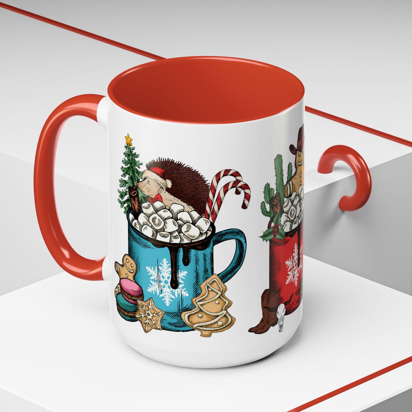 Christmas Marshmallow Mugs with Animals - Accent Coffee Mug (11, 15oz) - 10306