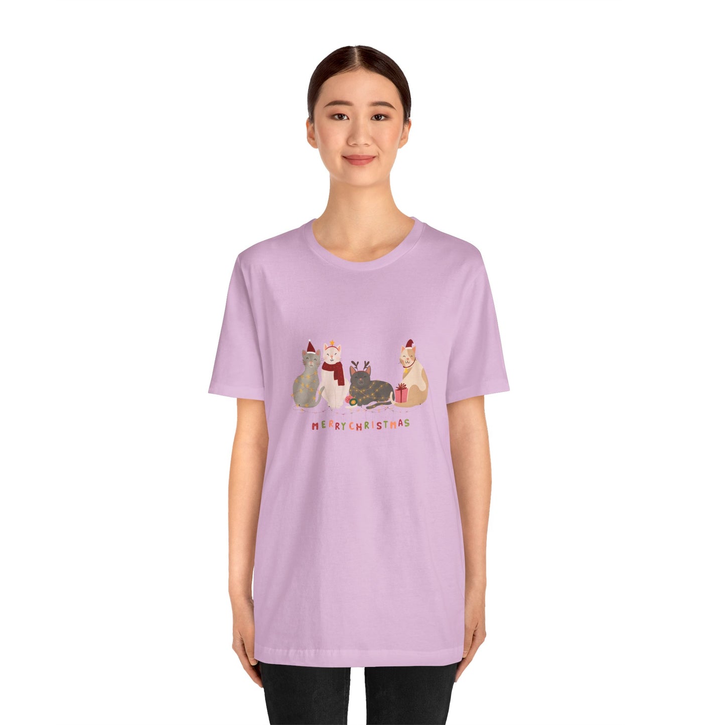 Cats, Merry Christmas - Unisex Jersey Short Sleeve Tee - 10283