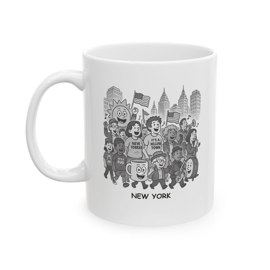"In New York, we don’t need a holiday—we just need a good reason for a parade." Ceramic Mug - 11oz & 15oz - 12852