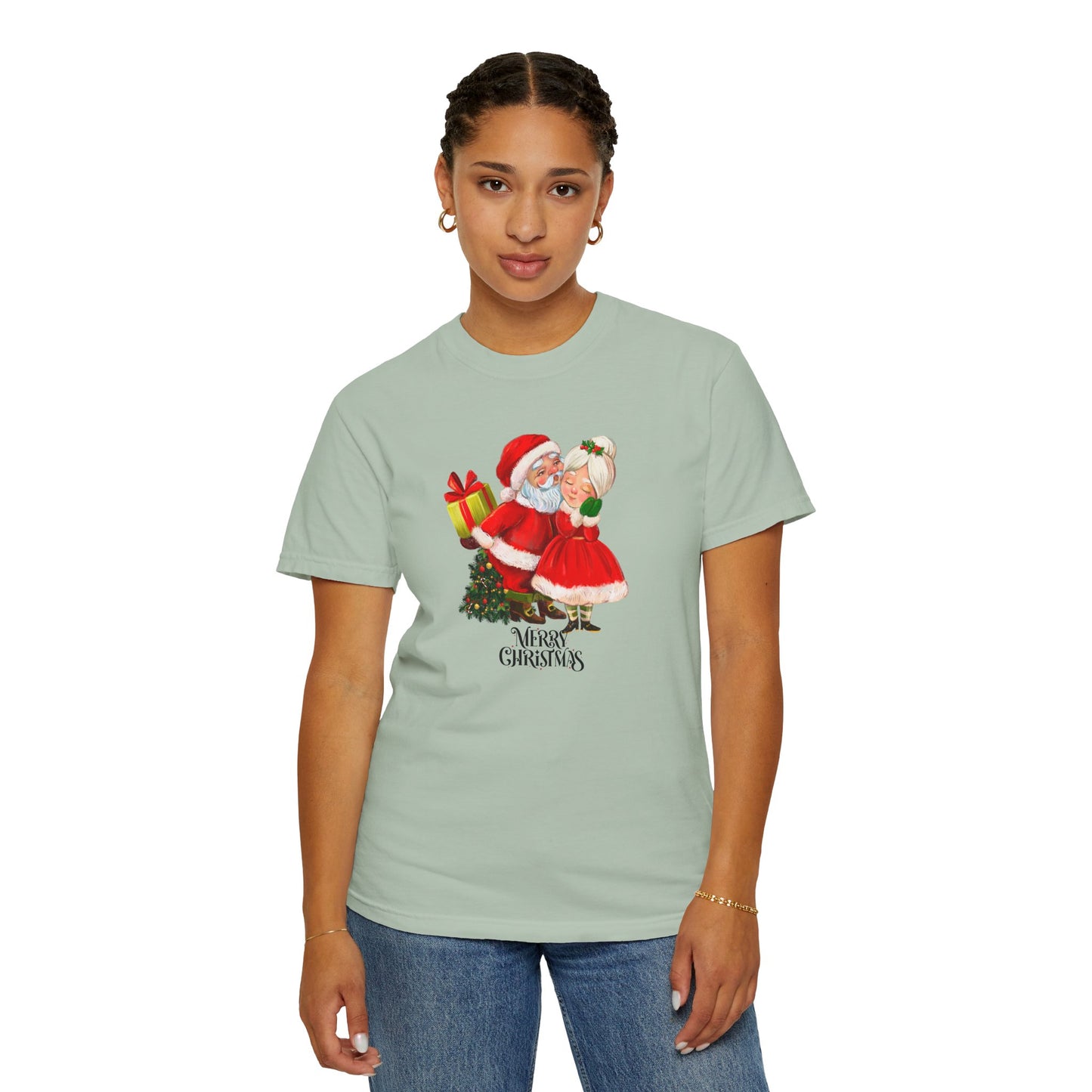 Santa & His Partner - Unisex Garment-Dyed T-shirt - 10025