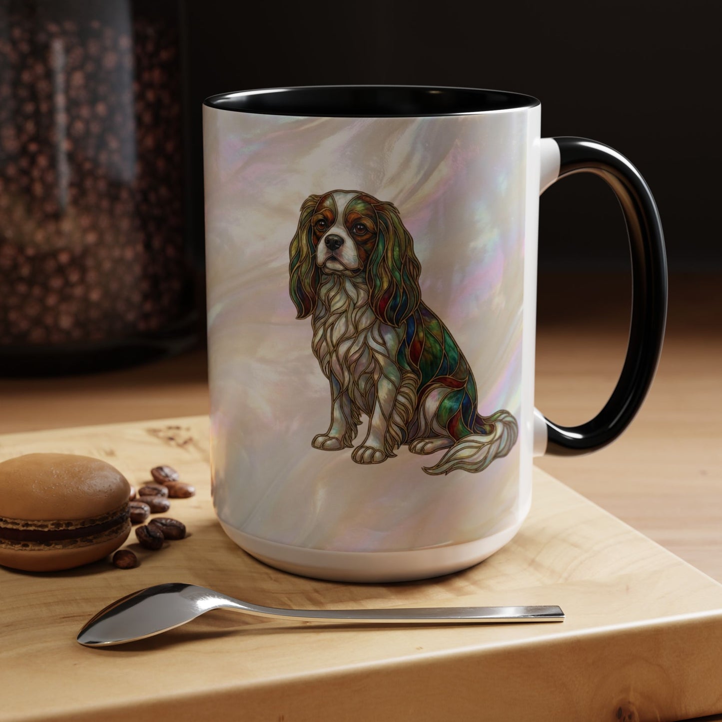 Cavalier King Charles Accent Coffee Mug -Stained Glass Style (11/15oz) - 14624