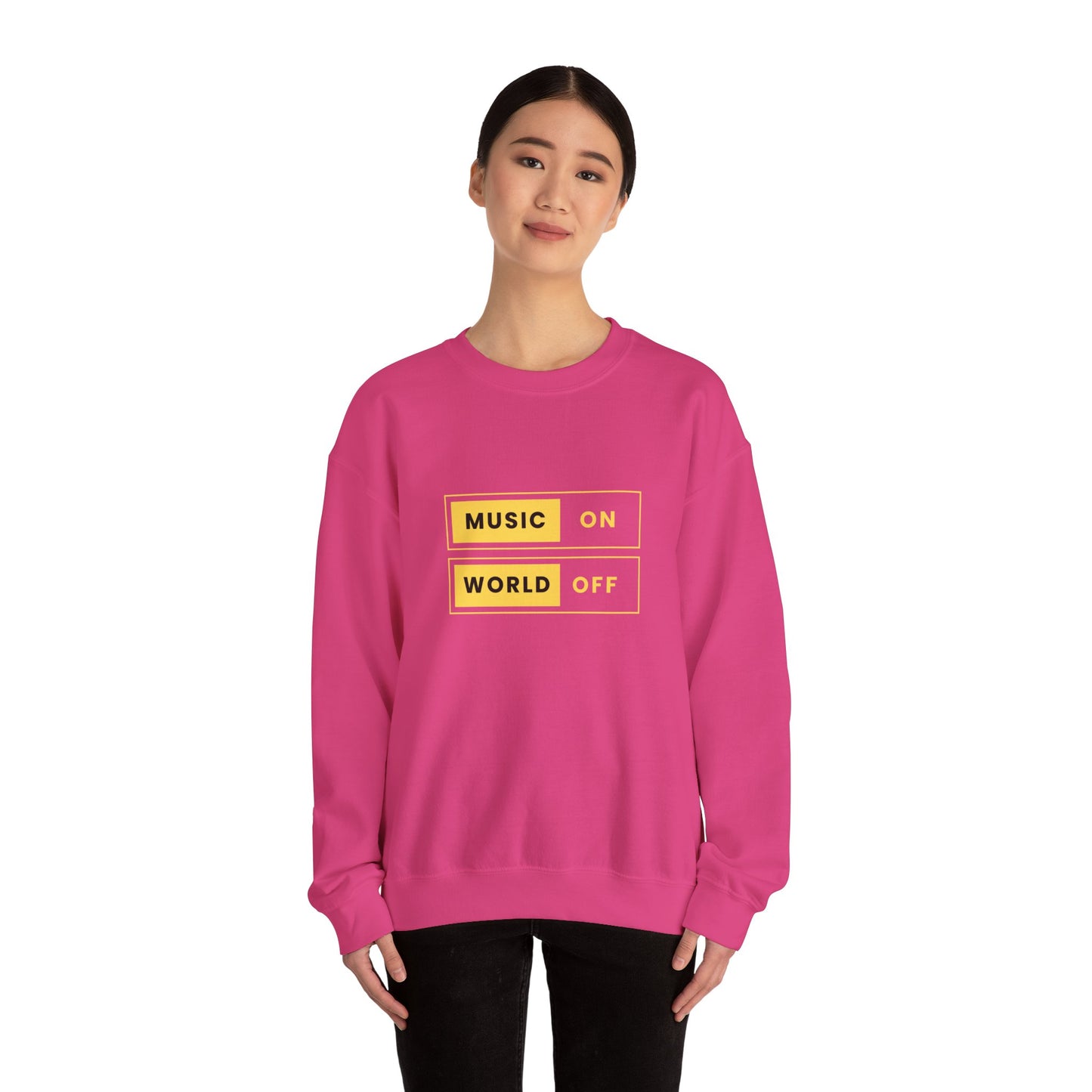 Music On, World Off - Unisex Heavy Blend™ Crewneck Sweatshirt - 10603
