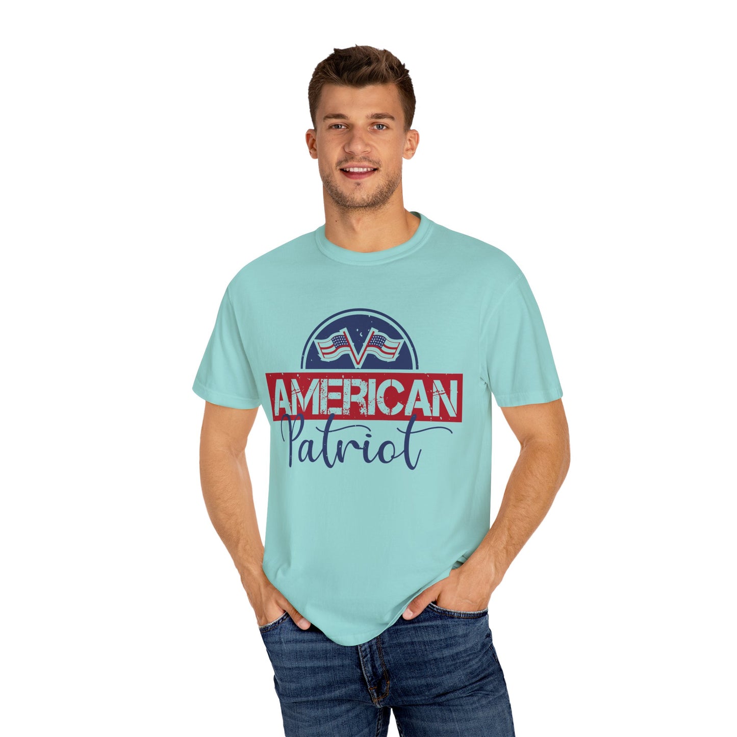 American Patriot Garment-Dyed T-Shirt, USA Pride Tee, 4th of July Shirt, Americana Apparel, Unisex Casual Wear - 13813