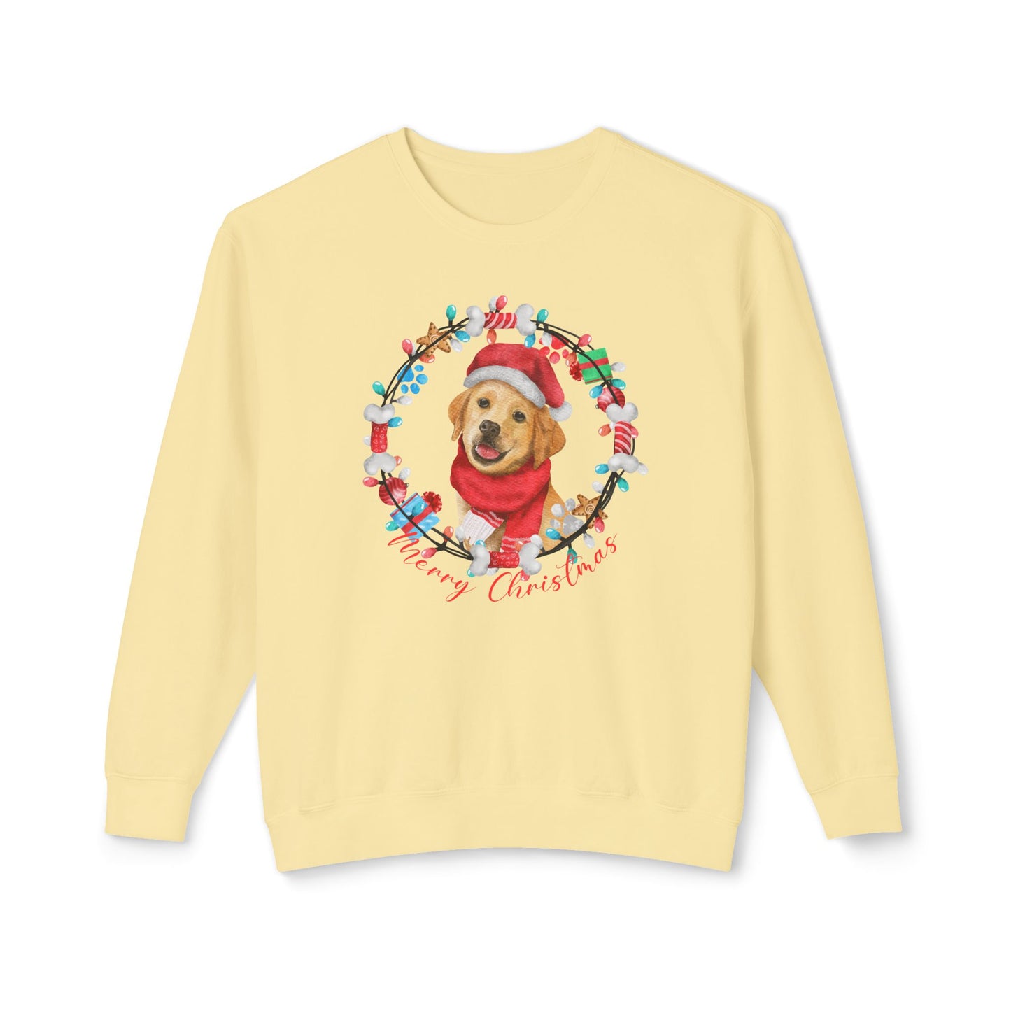 Christmas Dog - Unisex Lightweight Crewneck Sweatshirt - 10309