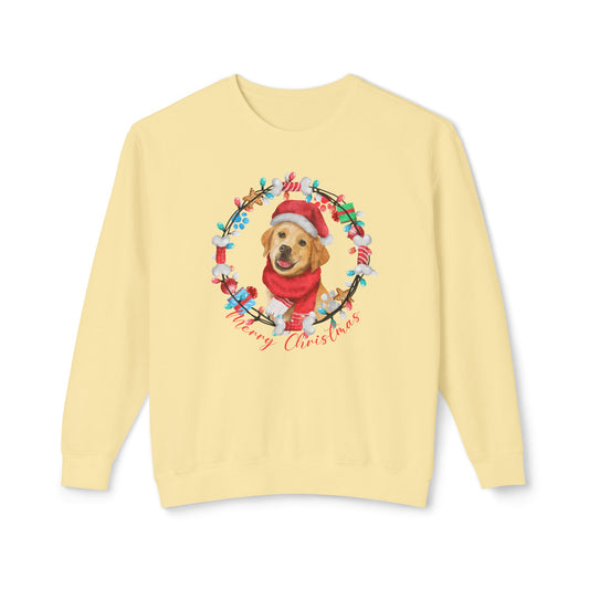 Christmas Dog - Unisex Lightweight Crewneck Sweatshirt - 10309