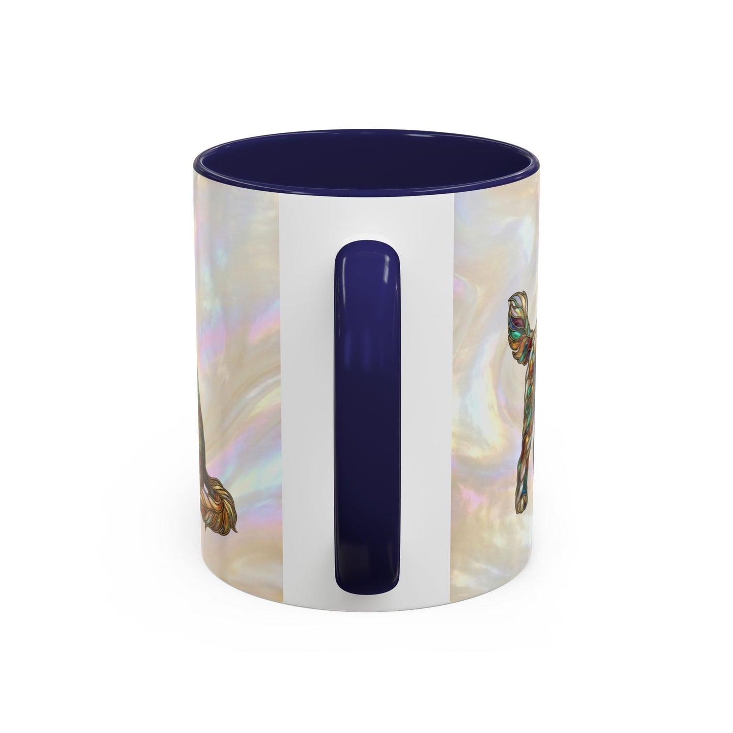 Personalized Dog (Goldendoodle) Coffee Mug - Accent Ceramic Mug with Name and Stained Glass Design - 14530