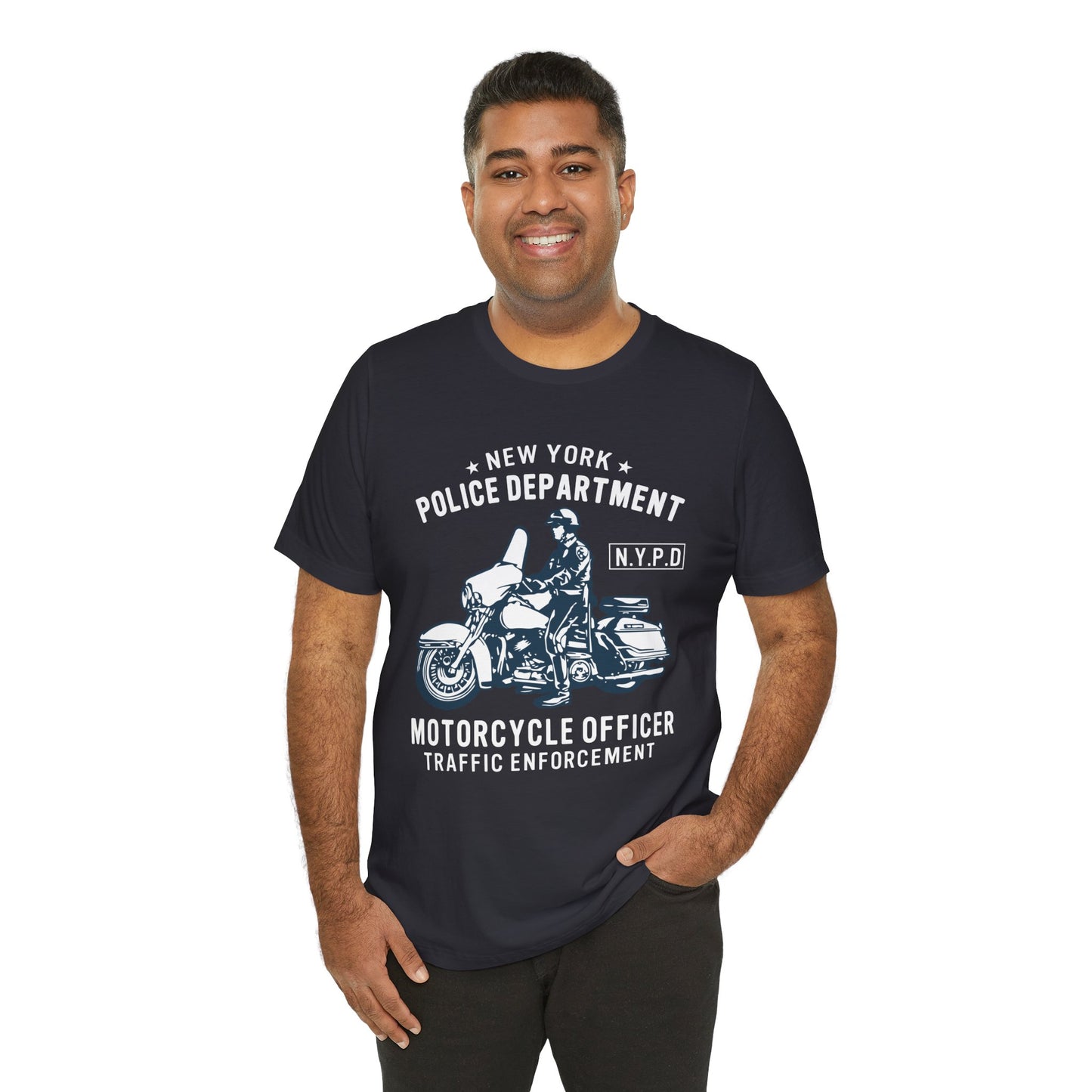 NY Police Department, Motorcycle Officer - Unisex Jersey Short Sleeve Tee - 13252