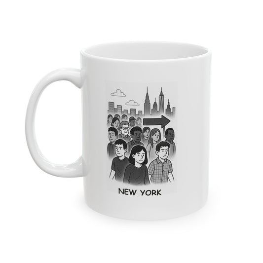 "In New York, we don’t need a GPS—we just follow the crowd." Ceramic Mug - 12830