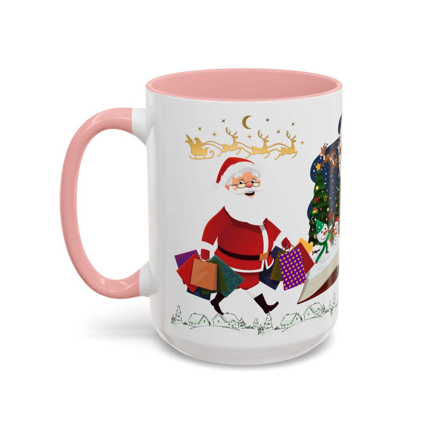 Santa is Coming - Accent Coffee Mug (11, 15oz)