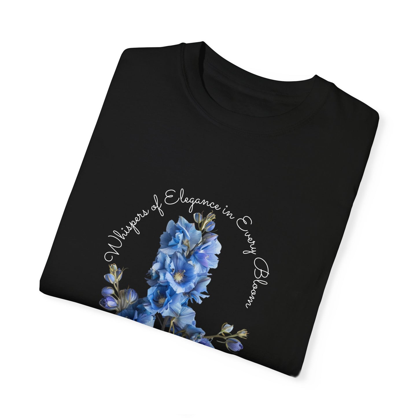 Happy Birthday, July, Delphinium - Unisex Garment-Dyed T-shirt - 10414