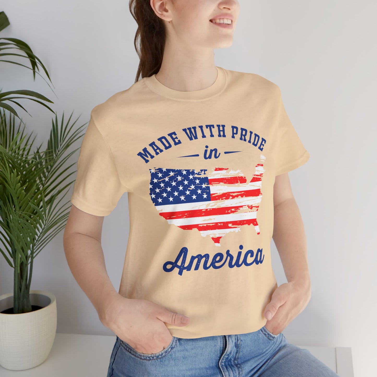 American Pride Unisex Tee, Patriotic Shirt, USA Pride Tee, Independence Day Apparel, Gift for Veterans, Summer Fashion - 13693
