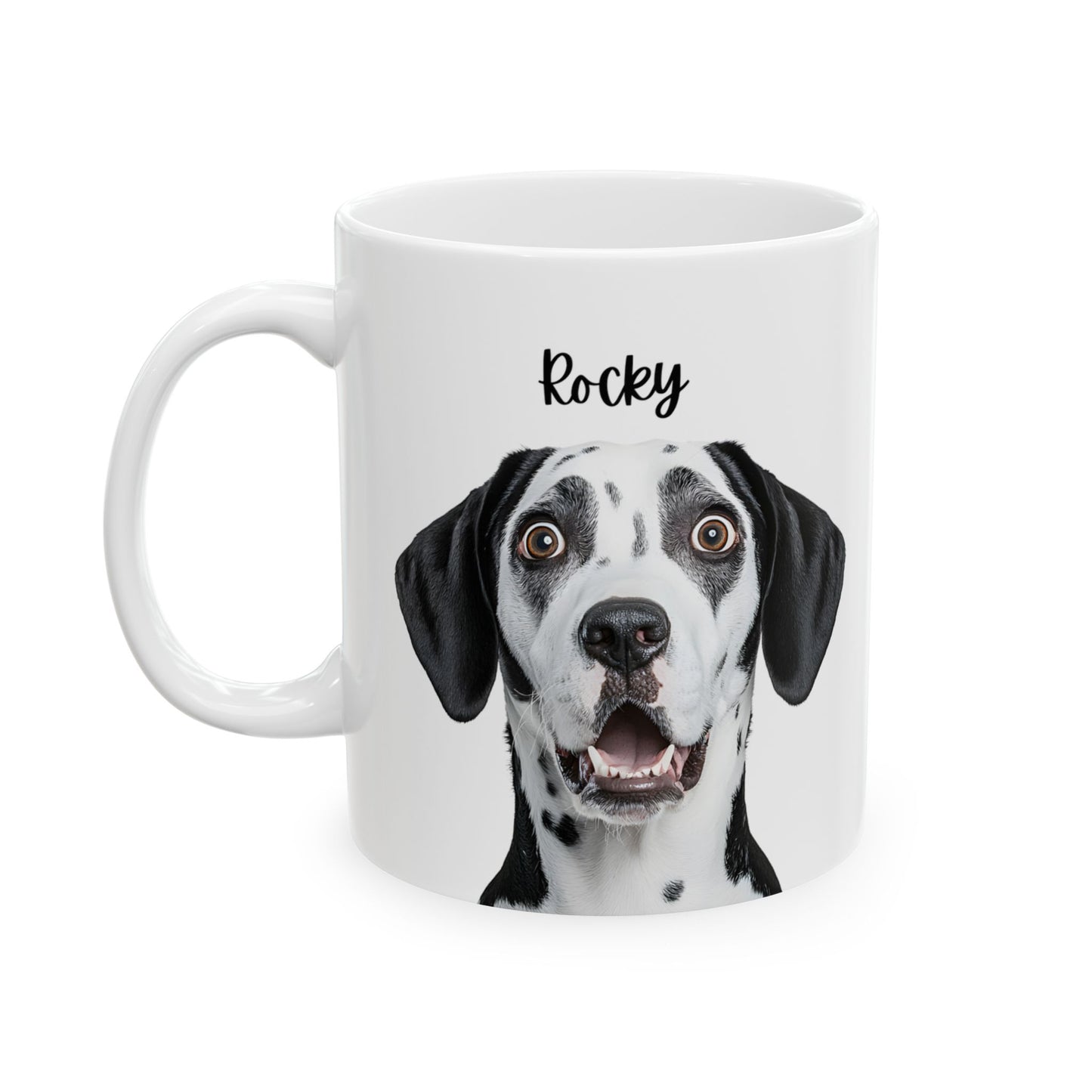 Personalized  Dog Ceramic Mug | Pet Lover Gift, Unique Coffee Cup, Dog Mom Mug, Customizable Pet Mug - 14158