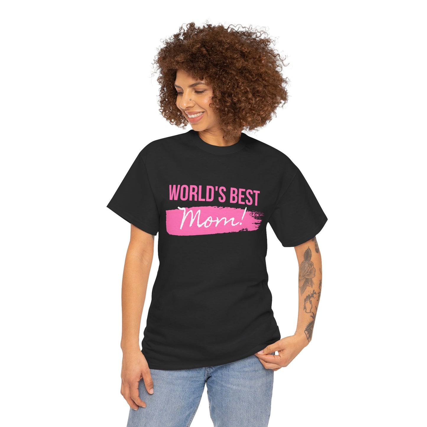 World’s Best Mom Shirt – Pink Brushstroke Mother’s Day Gift Tee - 14874
