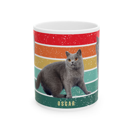 Custom Cat Photo Ceramic Mug, (11oz, 15oz)