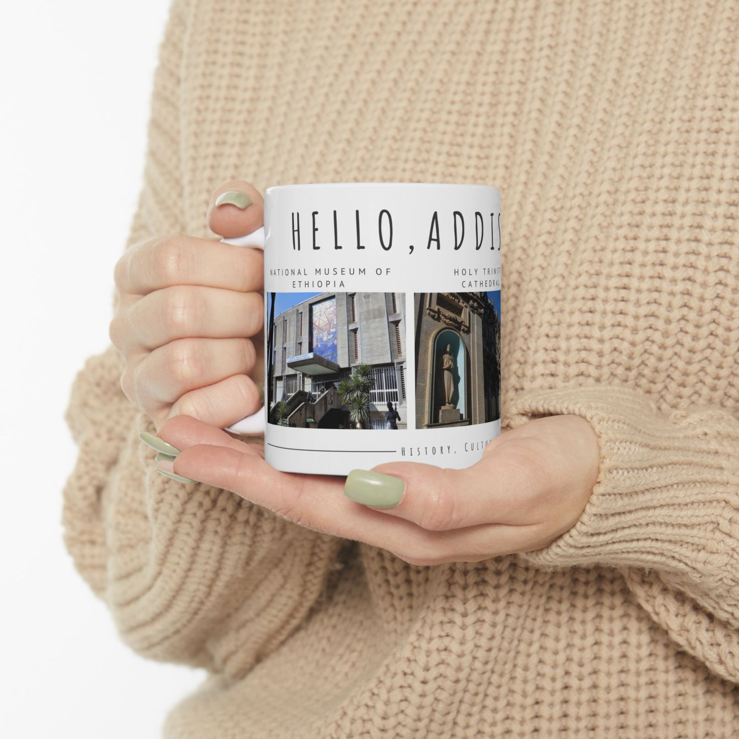 Hello, Addis Ababa! Ceramic Mug - 11oz & 15oz | Gift for Travelers & Culture Enthusiasts - 12177