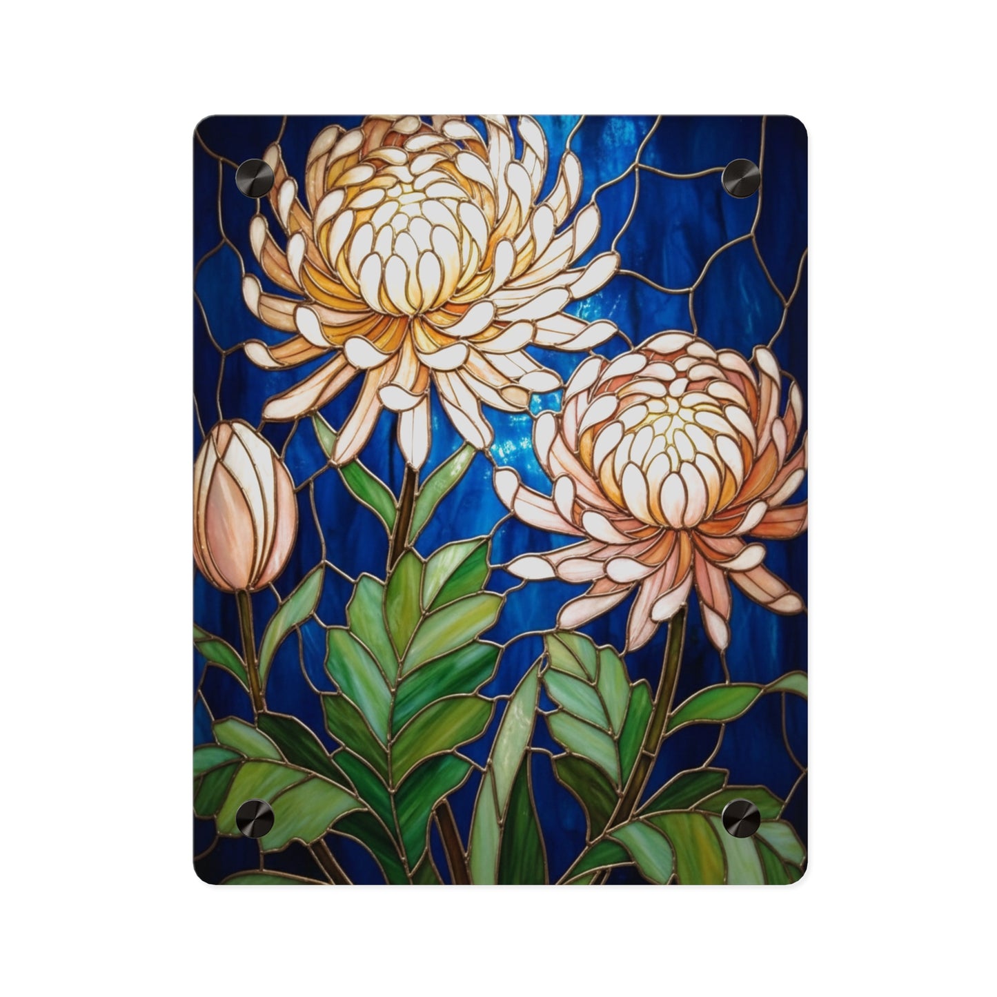 Chrysanthemum Acrylic Wall Art Panel — Floral Botanical Home Décor - 14609