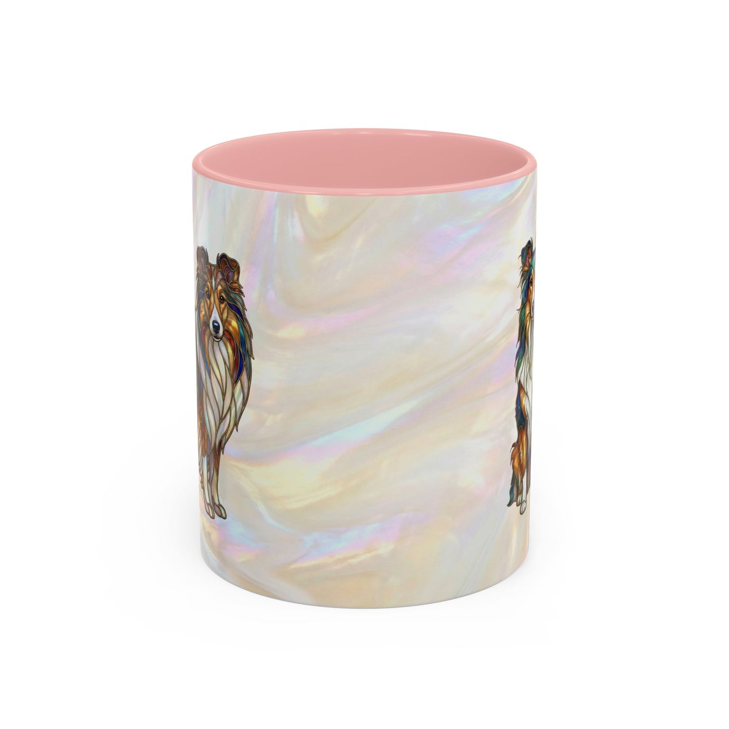 Sheltie Accent Coffee Mug – Stained Glass Design 11/15oz - 14645
