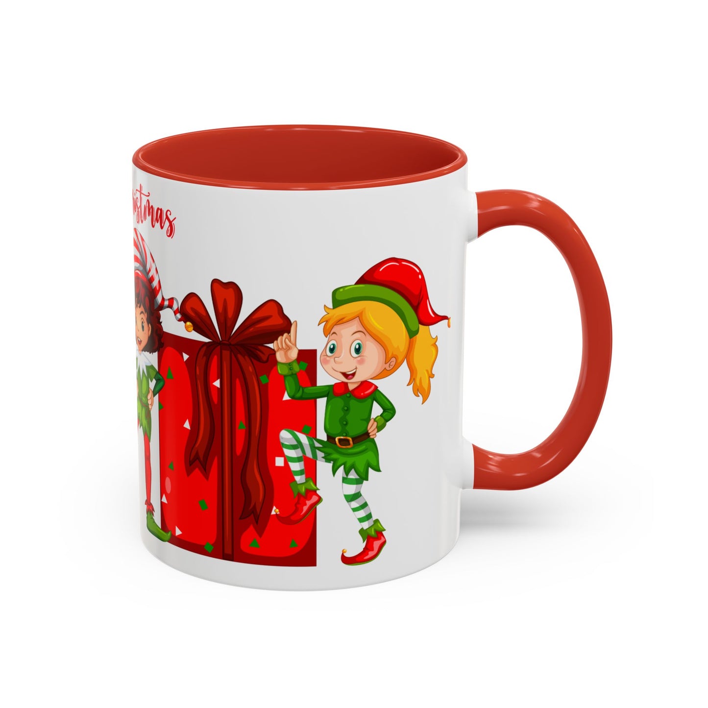 Elves, Merry Christmas - Accent Coffee Mug (11, 15oz) - 10360