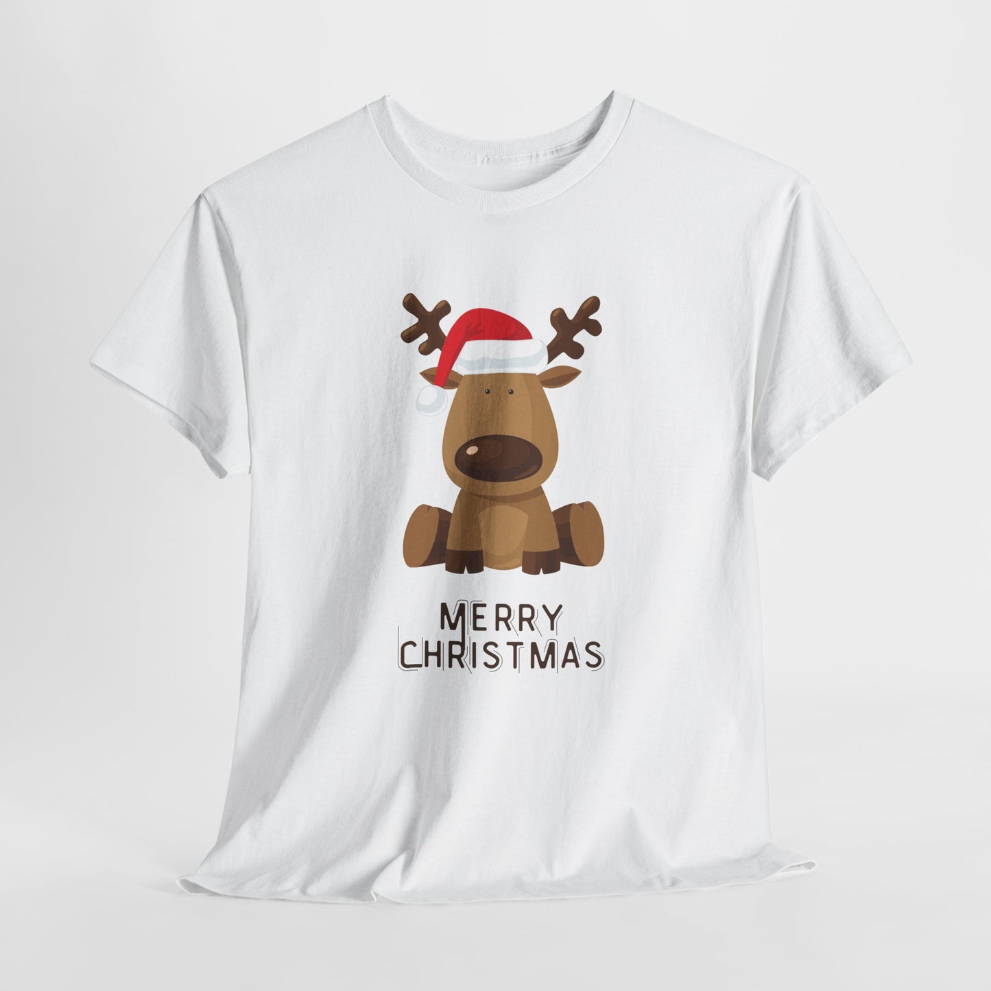 Reindeer: Merry Christmas - Unisex Heavy Cotton Tee