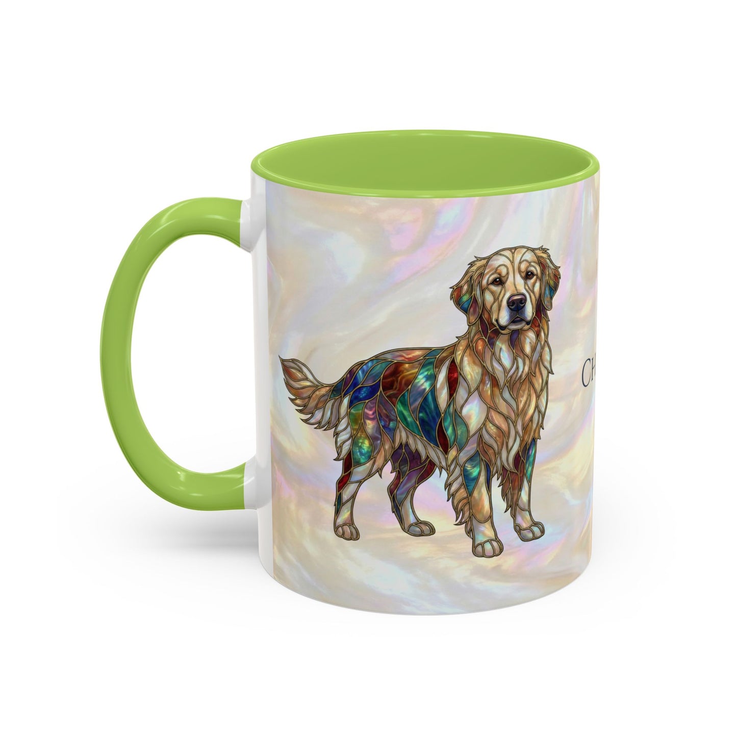 Personalized Golden Retriever Coffee Mug - Stained Glass Design 11/15oz - 14534