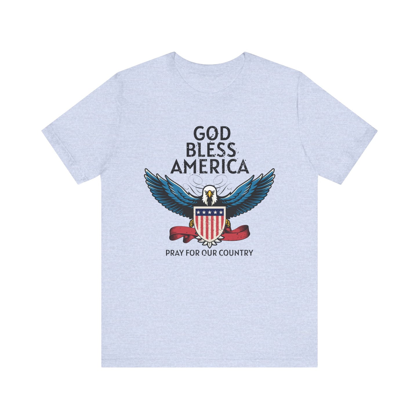 God Bless America Unisex Tee | Patriotic Shirt, American Eagle Design, Casual Wear, Independence Day, Gifts for Veterans - 13786