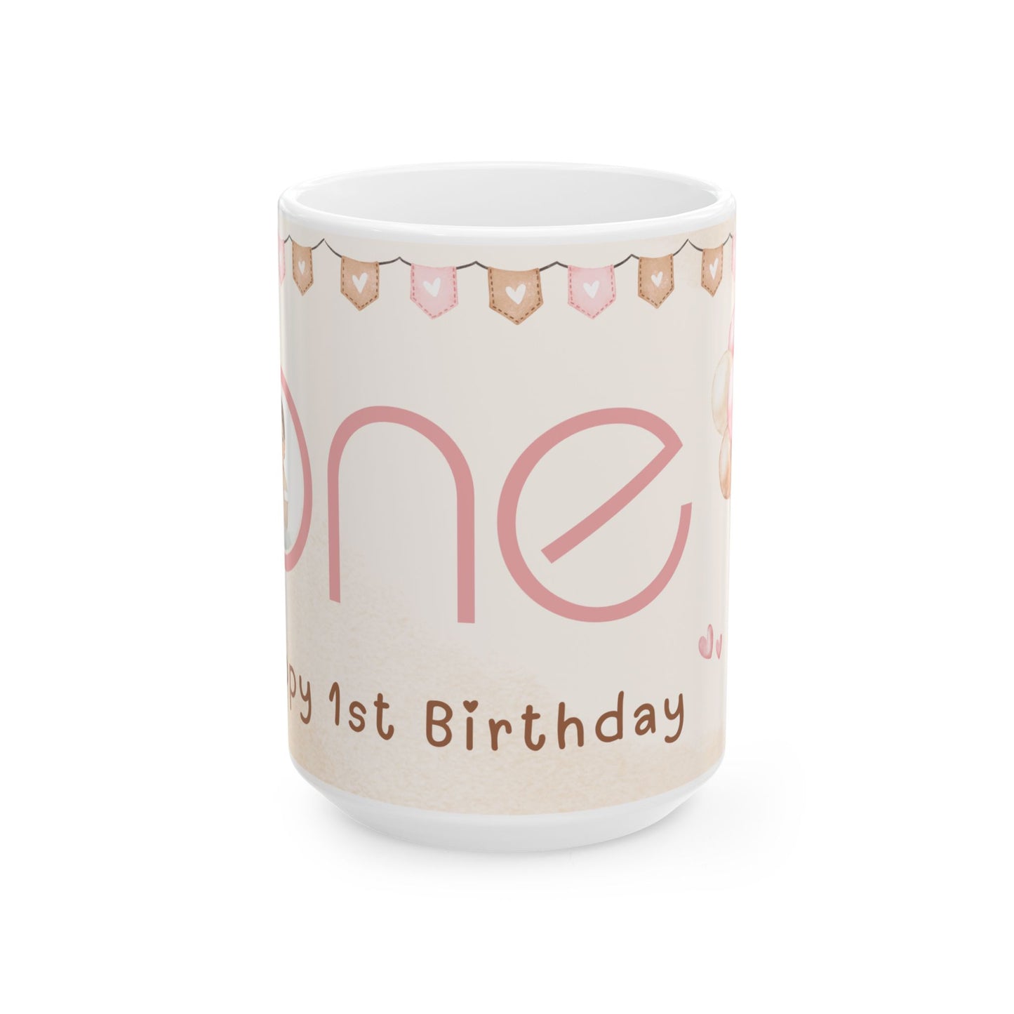 Cute Birthday Ceramic Mug, 1st Birthday Mug, Baby Shower Gift, Customizable Gift, Kids Mug - 13995