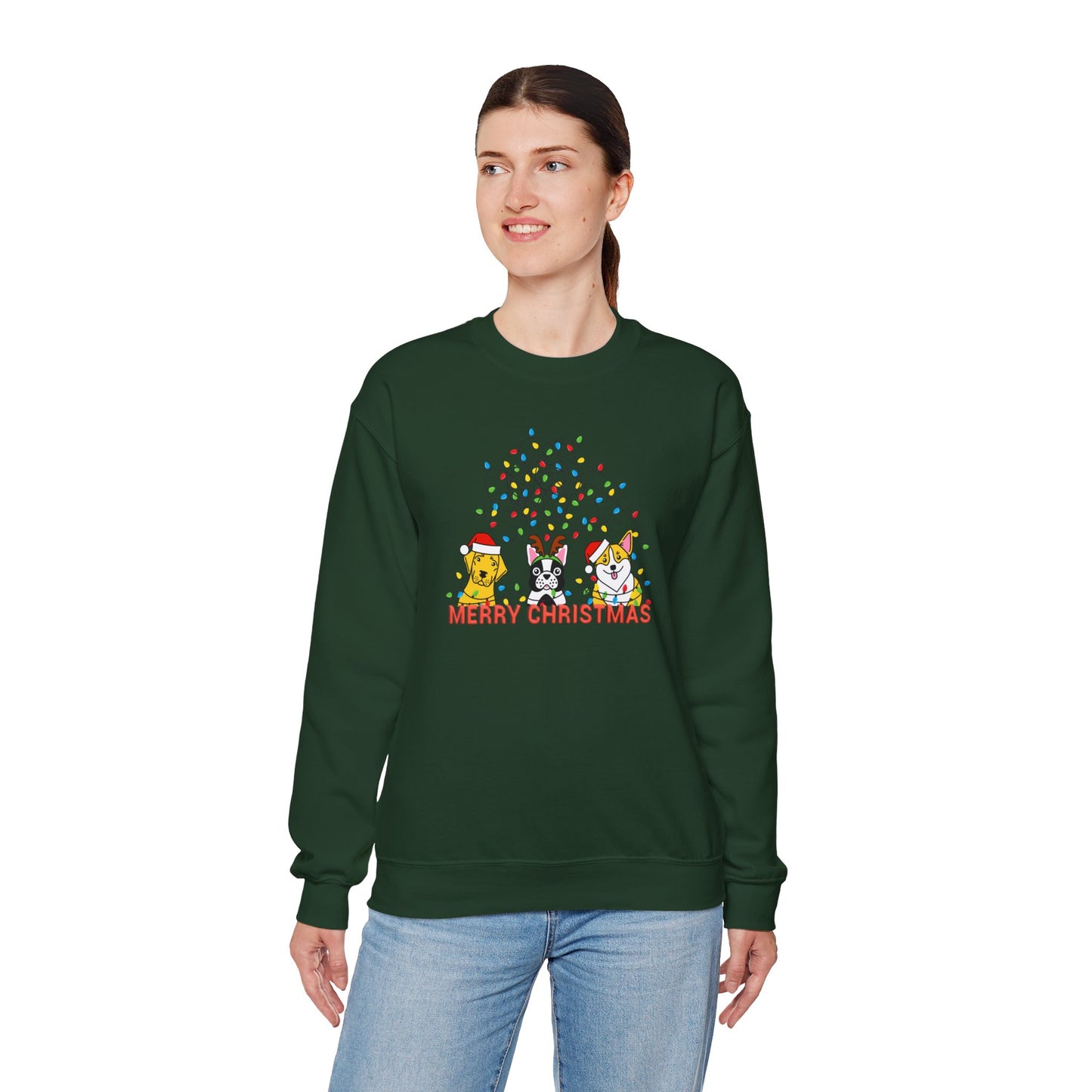 Dogs, Merry Christmas - Unisex Heavy Blend™ Crewneck Sweatshirt - 10175