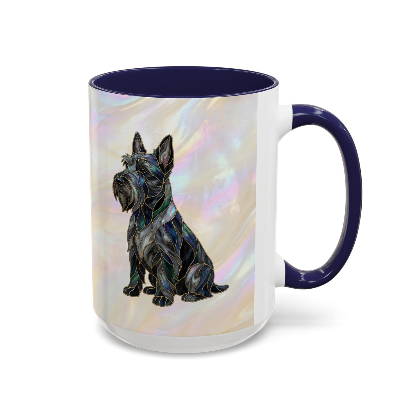 Scottish Terrier Accent Coffee Mug – Stained Glass Design 11/15oz - 14644