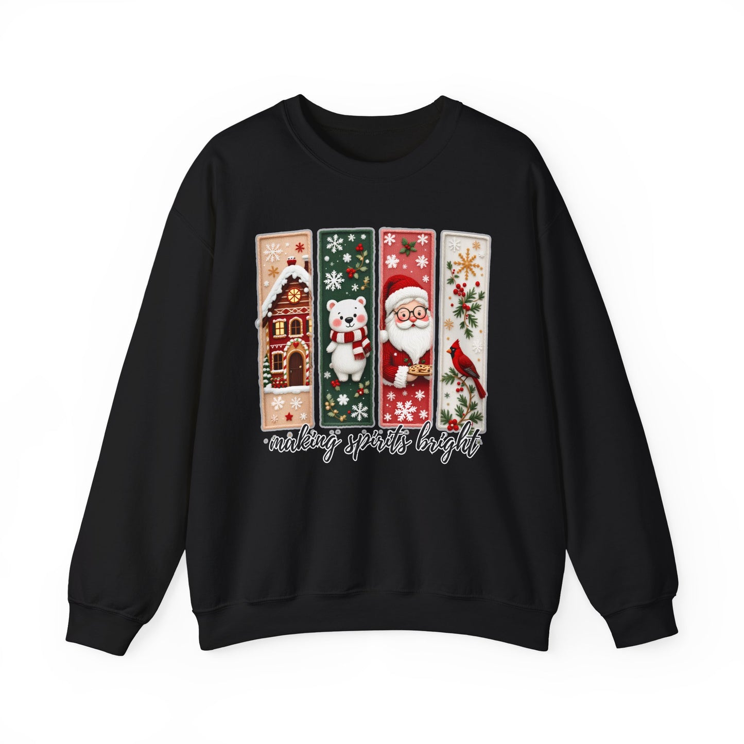 Making Spirits Bright Christmas Crewneck Sweatshirt, Holiday Graphic Sweater - 14932