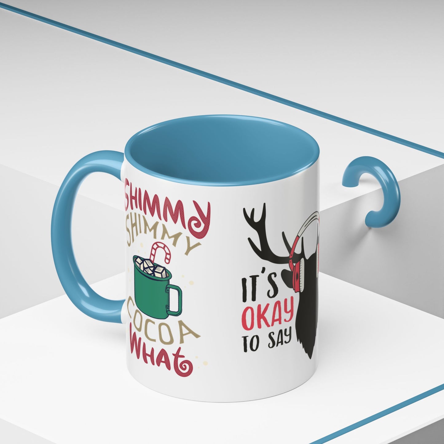 It's Ok To Say Ho Ho! - Accent Coffee Mug (11, 15oz)