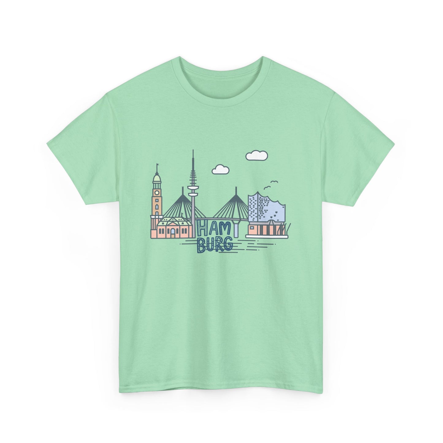 Hamburg, Vintage-Inspired Unisex Heavy Cotton Tee - 12244