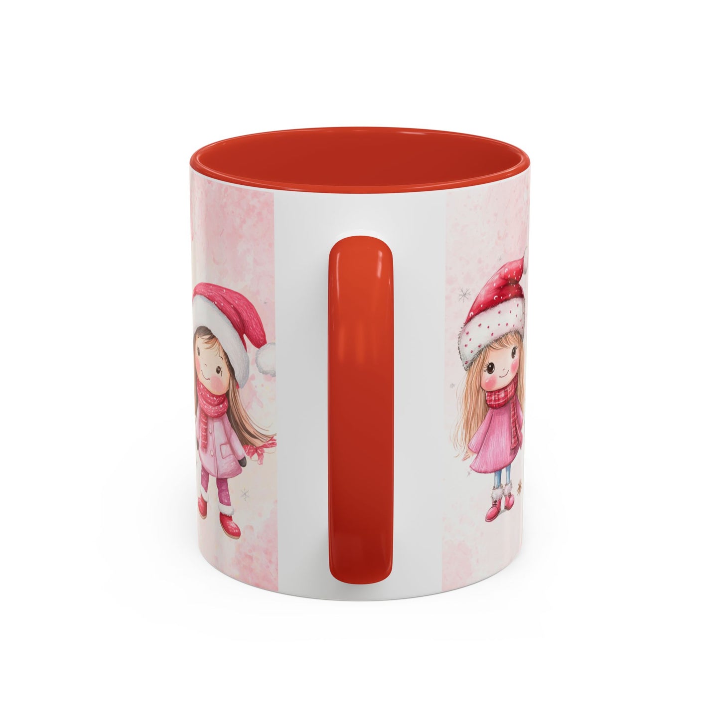 Amelia, Christmas Girl, Customizable - Accent Coffee Mug (11, 15oz) - 10144