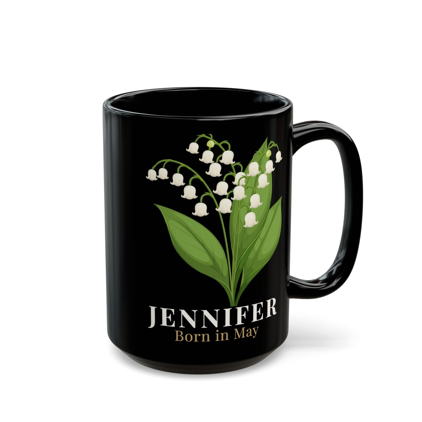 Jennifer Born in May Lily of the Valley Mug | Personalized Custom Name Mug -  14896